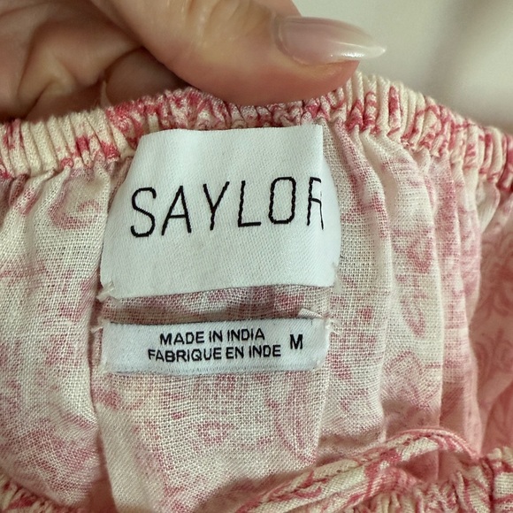 SAYLOR Pink and Cream Patterned Dress - Picture 3 of 6